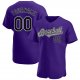 Kid's Custom Purple Black-Gray Authentic Baseball Jersey