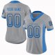 Women's Custom Light Gray Powder Blue-Black Mesh Drift Fashion Football Jersey