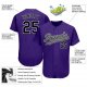 Men's Custom Purple Black-Gray Authentic Baseball Jersey