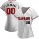 Preschool Custom White Black Pinstripe Red-Black Authentic American Flag Fashion Baseball Jersey