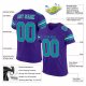 Women's Custom Purple Aqua-White Mesh Authentic Football Jersey