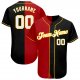 Kid's Custom Black White-Red Authentic Split Fashion Baseball Jersey