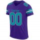 Women's Custom Purple Aqua-White Mesh Authentic Football Jersey