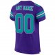 Women's Custom Purple Aqua-White Mesh Authentic Football Jersey