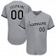 Women's Custom Gray Black-White Baseball Jersey