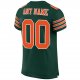 Women's Custom Green Orange-White Mesh Authentic Football Jersey