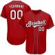 Women's Custom Red White-Black Authentic Baseball Jersey
