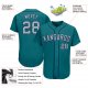 Men's Custom Aqua Gray-Navy Authentic Baseball Jersey