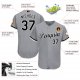 Women's Custom Gray Black-White Baseball Jersey