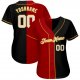 Kid's Custom Black White-Red Authentic Split Fashion Baseball Jersey