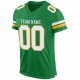 Men's Custom Kelly Green White-Gold Mesh Authentic Football Jersey