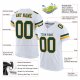 Preschool Custom White Green-Gold Mesh Authentic Football Jersey